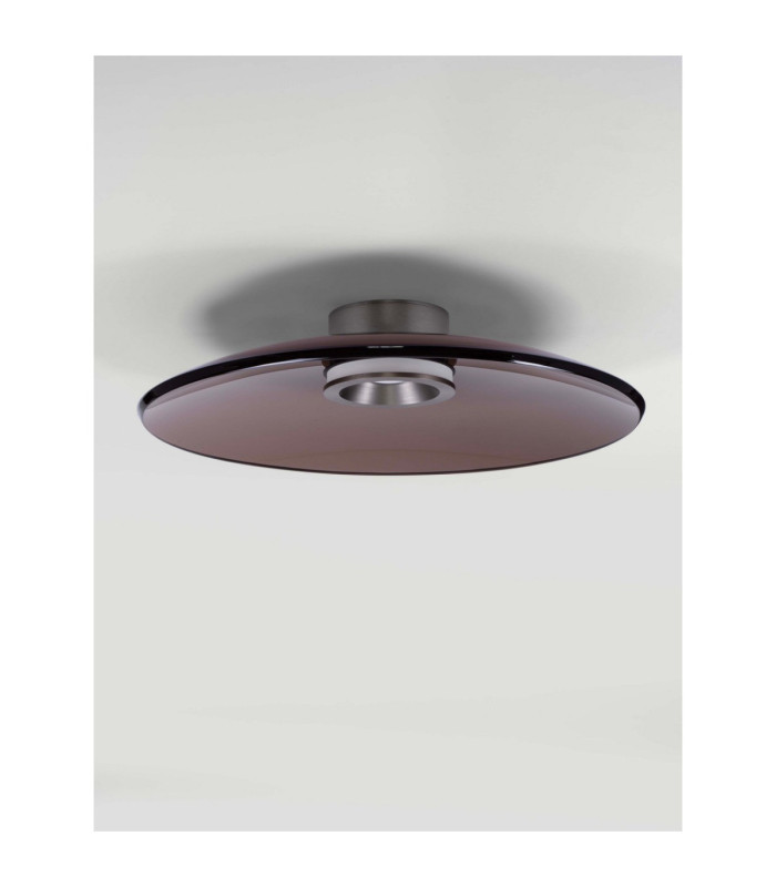 Esti Bowl Semi Flush Ceiling Light Dark Brown Foggy Nickel Triac Dimmable LED 33W 1721lm 3000K-3