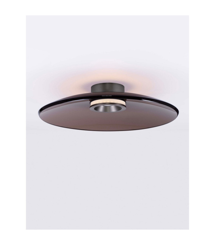 Esti Bowl Semi Flush Ceiling Light Dark Brown Foggy Nickel Triac Dimmable LED 33W 1721lm 3000K-4