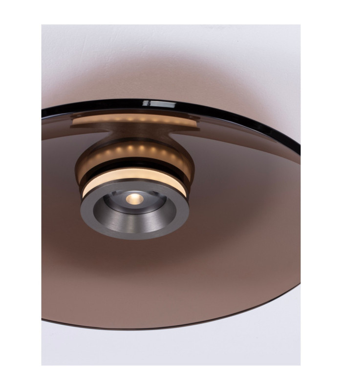 Esti Bowl Semi Flush Ceiling Light Dark Brown Foggy Nickel Triac Dimmable LED 33W 1721lm 3000K-5