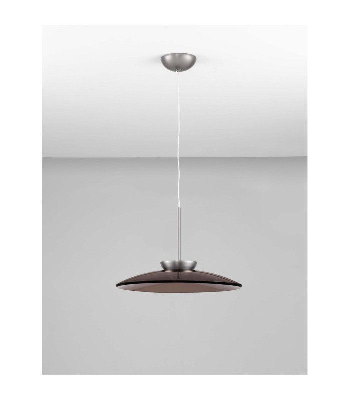 Esti Dome Pendant Ceiling Light Dark Brown Foggy Nickel Triac Dimmable LED 21W 1420lm 3000K-3