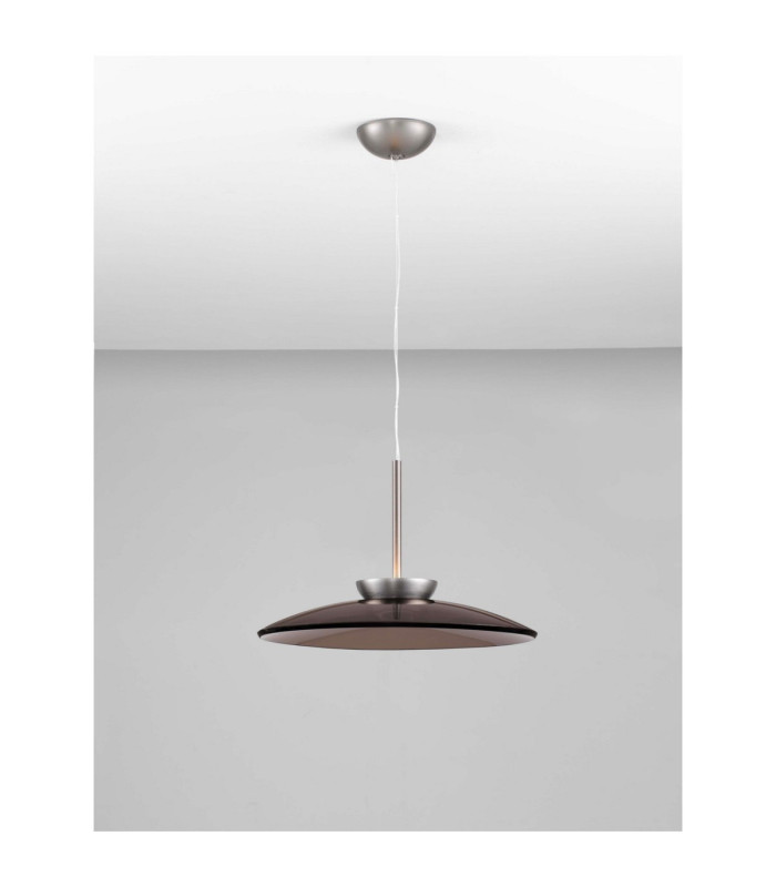 Esti Dome Pendant Ceiling Light Dark Brown Foggy Nickel Triac Dimmable LED 21W 1420lm 3000K-4