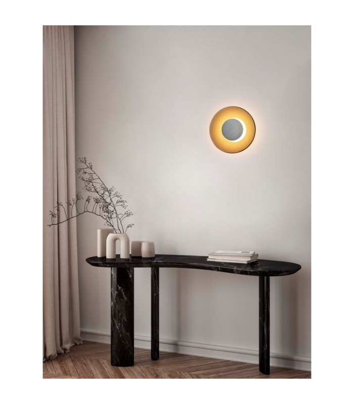 Esti Flush Wall Lamp Dark Brown Foggy Nickel LED 17W 248lm 3000K-2
