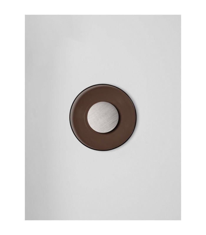 Esti Flush Wall Lamp Dark Brown Foggy Nickel LED 17W 248lm 3000K-3