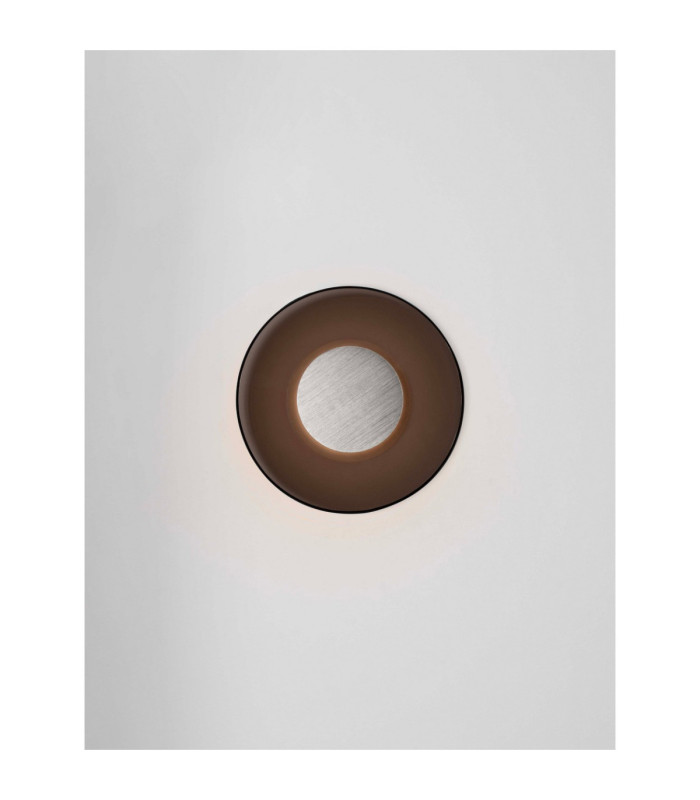 Esti Flush Wall Lamp Dark Brown Foggy Nickel LED 17W 248lm 3000K-4