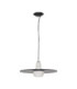 Lora 45cm Dome Pendant Ceiling Light Smokey Milky Matt Black E27 1x12W-1
