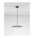 Lora 45cm Dome Pendant Ceiling Light Smokey Milky Matt Black E27 1x12W-3