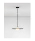 Lora 45cm Dome Pendant Ceiling Light Smokey Milky Matt Black E27 1x12W-4