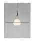 Lora 45cm Dome Pendant Ceiling Light Smokey Milky Matt Black E27 1x12W-6