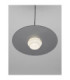 Lora 45cm Dome Pendant Ceiling Light Smokey Milky Matt Black E27 1x12W-7