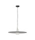 Lora 60cm Dome Pendant Ceiling Light Smokey Milky Matt Black E27 1x12W-1