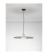 Lora 60cm Dome Pendant Ceiling Light Smokey Milky Matt Black E27 1x12W-4
