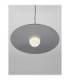 Lora 60cm Dome Pendant Ceiling Light Smokey Milky Matt Black E27 1x12W-7