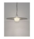 Lora 60cm Dome Pendant Ceiling Light Smokey Milky Matt Black E27 1x12W-8