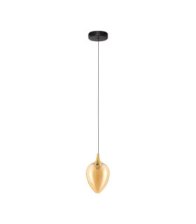 Nali Slim Pendant Ceiling Light Champagne Brass Gold Matt Black LED 6W 393lm 3000K-1