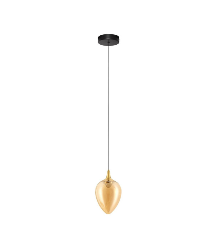 Nali Slim Pendant Ceiling Light Champagne Brass Gold Matt Black LED 6W 393lm 3000K-1