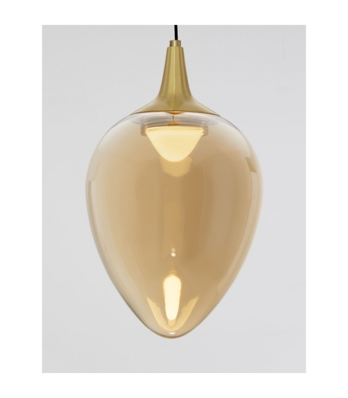 Nali Slim Pendant Ceiling Light Champagne Brass Gold Matt Black LED 6W 393lm 3000K-5