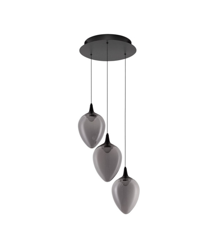 Nali Cluster Pendant Ceiling Light Smokey Matt Black Triac Dimmable LED 18W 714lm 3000K-1