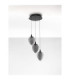 Nali Cluster Pendant Ceiling Light Smokey Matt Black Triac Dimmable LED 18W 714lm 3000K-3