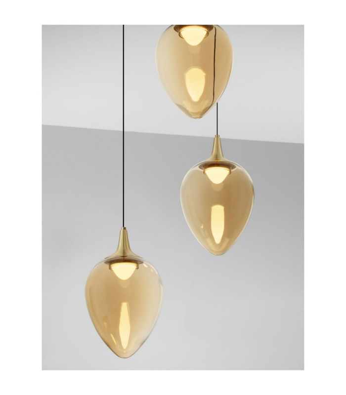 Nali Cluster Pendant Ceiling Light Champagne Brass Gold Matt Black Triac Dimmable LED 18W 1179lm 3000K-5