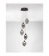 Nali Cluster Pendant Ceiling Light Smokey Matt Black Triac Dimmable LED 30W 1190lm 3000K-4