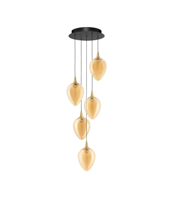 Nali Cluster Pendant Ceiling Light Champagne Brass Gold Matt Black Triac Dimmable LED 30W 1965lm 3000K-1