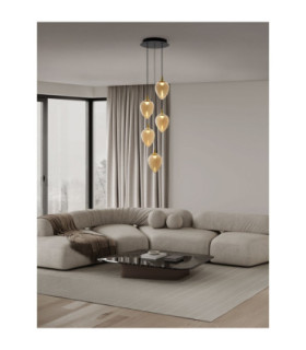 Nali Cluster Pendant Ceiling Light Champagne Brass Gold Matt Black Triac Dimmable LED 30W 1965lm 3000K-2