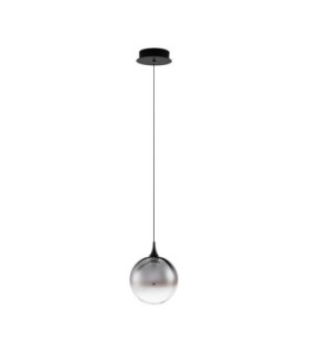 Orenda Globe Pendant Ceiling Light Smokey Matt Black LED 5W 225lm 3000K-1
