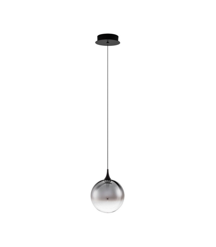 Orenda Globe Pendant Ceiling Light Smokey Matt Black LED 5W 225lm 3000K-1
