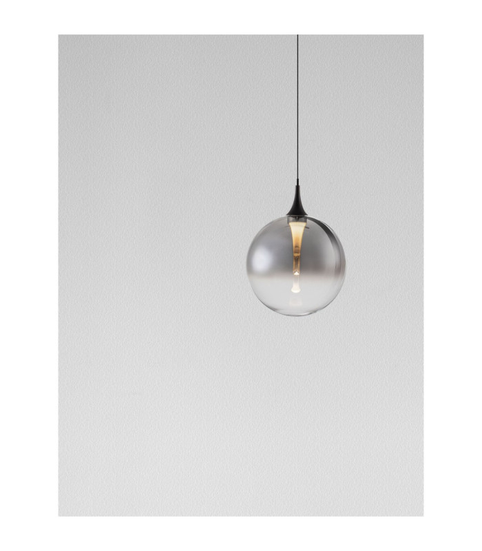 Orenda Globe Pendant Ceiling Light Smokey Matt Black LED 5W 225lm 3000K-5