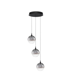 Orenda Cluster Pendant Ceiling Light Smokey Matt Black Triac Dimmable LED 15W 675lm 3000K-1