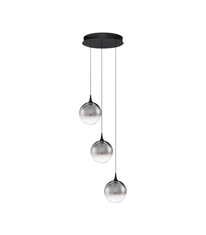 Orenda Cluster Pendant Ceiling Light Smokey Matt Black Triac Dimmable LED 15W 675lm 3000K-1
