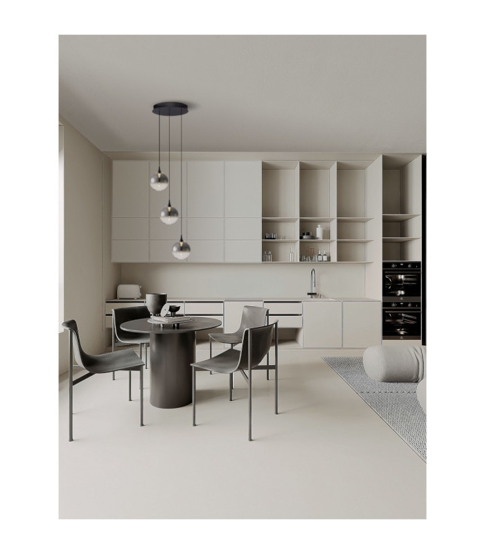 Orenda Cluster Pendant Ceiling Light Smokey Matt Black Triac Dimmable LED 15W 675lm 3000K-2