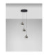 Orenda Cluster Pendant Ceiling Light Smokey Matt Black Triac Dimmable LED 15W 675lm 3000K-4