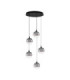 Orenda Cluster Pendant Ceiling Light Smokey Matt Black Triac Dimmable LED 20W 1125lm 3000K-1