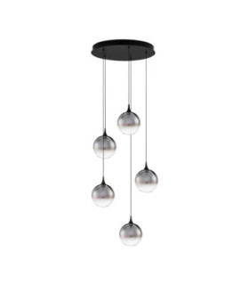 Orenda Cluster Pendant Ceiling Light Smokey Matt Black Triac Dimmable LED 20W 1125lm 3000K-1