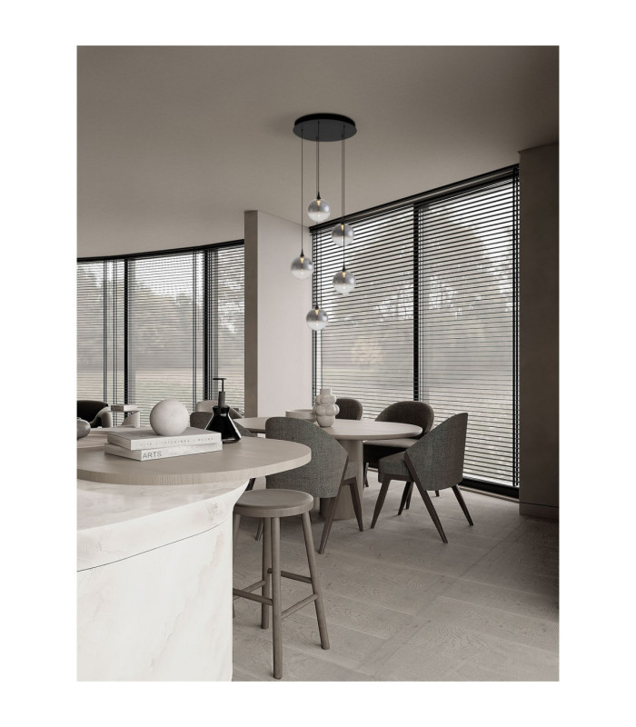 Orenda Cluster Pendant Ceiling Light Smokey Matt Black Triac Dimmable LED 20W 1125lm 3000K-2