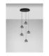 Orenda Cluster Pendant Ceiling Light Smokey Matt Black Triac Dimmable LED 20W 1125lm 3000K-3