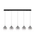 Orenda Bar Pendant Ceiling Light Smokey Matt Black Triac Dimmable LED 20W 1125lm 3000K-1