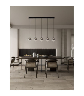 Orenda Bar Pendant Ceiling Light Smokey Matt Black Triac Dimmable LED 20W 1125lm 3000K-2