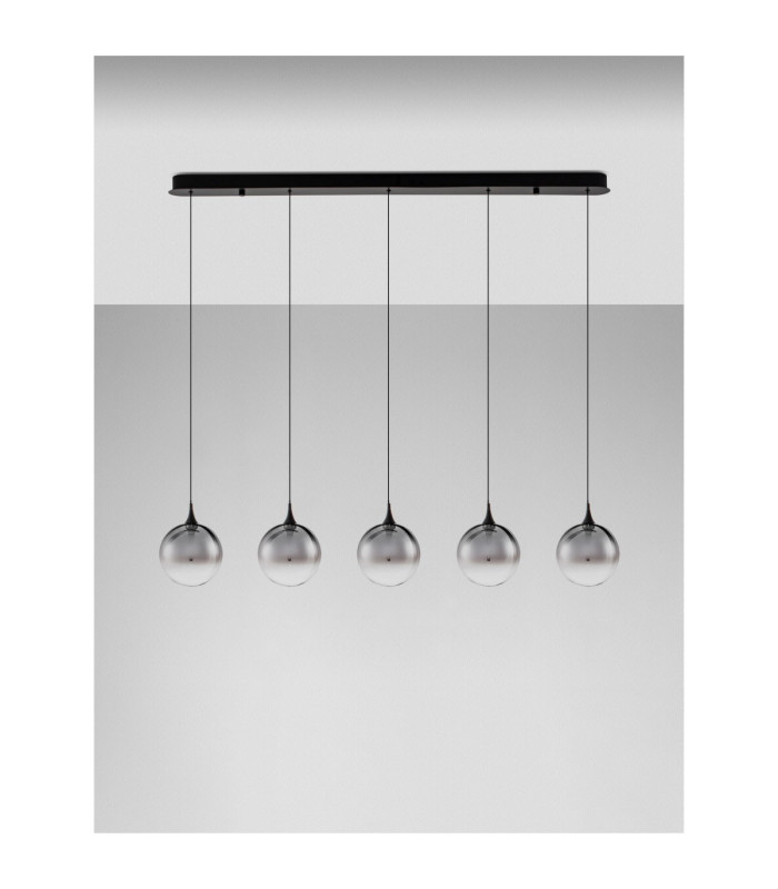 Orenda Bar Pendant Ceiling Light Smokey Matt Black Triac Dimmable LED 20W 1125lm 3000K-3