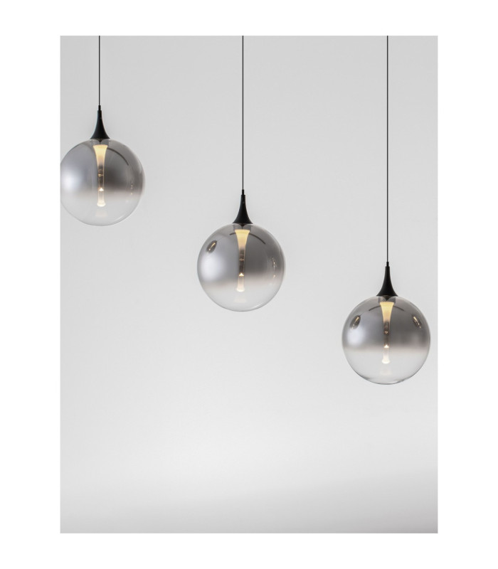 Orenda Bar Pendant Ceiling Light Smokey Matt Black Triac Dimmable LED 20W 1125lm 3000K-5