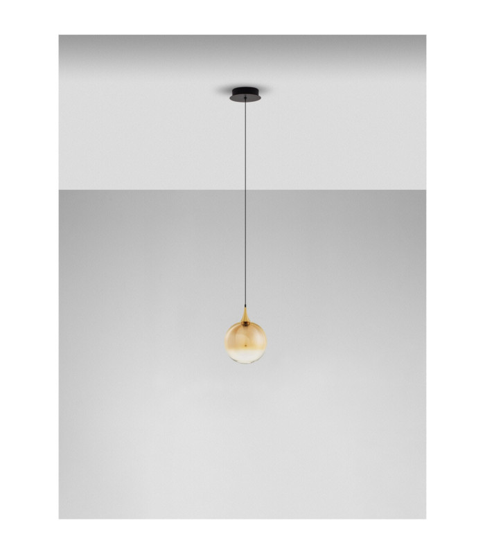 Orenda Globe Pendant Ceiling Light Champagne Brass Gold Matt Black LED 5W 250lm 3000K-3