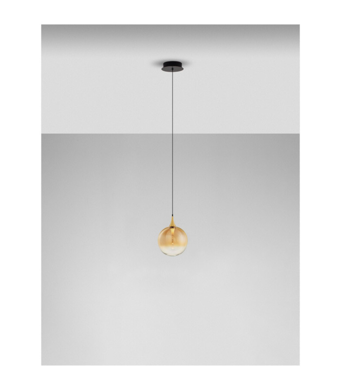 Orenda Globe Pendant Ceiling Light Champagne Brass Gold Matt Black LED 5W 250lm 3000K-4