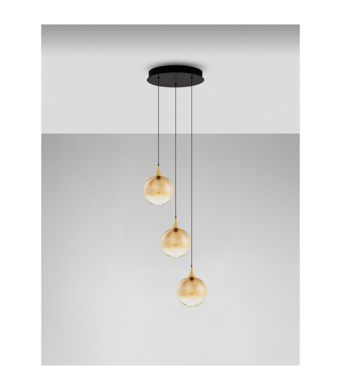 Orenda Cluster Pendant Ceiling Light Champagne Brass Gold Matt Black Triac Dimmable LED 15W 750lm 3000K-3