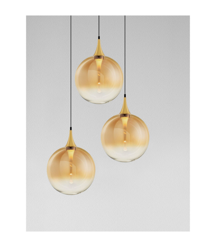Orenda Cluster Pendant Ceiling Light Champagne Brass Gold Matt Black Triac Dimmable LED 15W 750lm 3000K-5