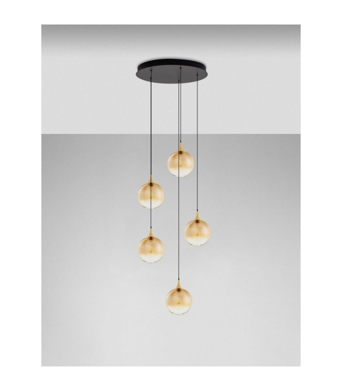 Orenda Cluster Pendant Ceiling Light Champagne Brass Gold Matt Black Triac Dimmable LED 20W 1250lm 3000K-3