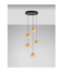 Orenda Cluster Pendant Ceiling Light Champagne Brass Gold Matt Black Triac Dimmable LED 20W 1250lm 3000K-4
