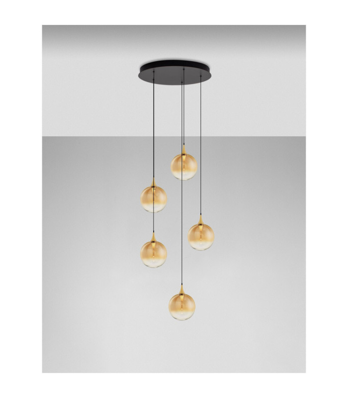 Orenda Cluster Pendant Ceiling Light Champagne Brass Gold Matt Black Triac Dimmable LED 20W 1250lm 3000K-4