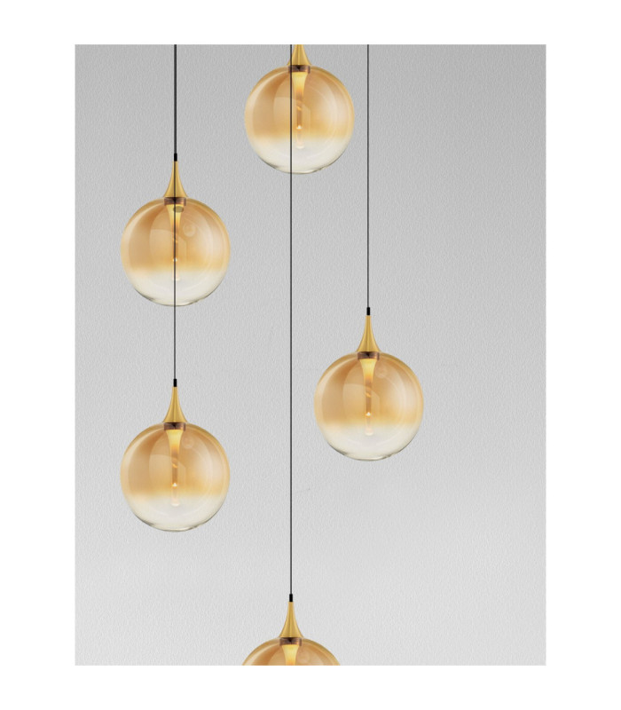 Orenda Cluster Pendant Ceiling Light Champagne Brass Gold Matt Black Triac Dimmable LED 20W 1250lm 3000K-5