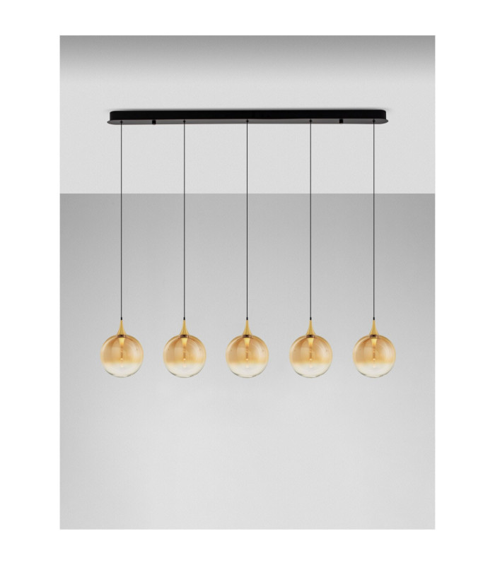 Orenda Bar Pendant Ceiling Light Champagne Brass Gold Matt Black Triac Dimmable LED 20W 1250lm 3000K-4
